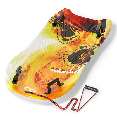Erwachsene 122cm Woowove Schneebord Schaumstoff HDPE Kunststoff Schnee Schlitten mit 2 Griffe Ziehen Seil