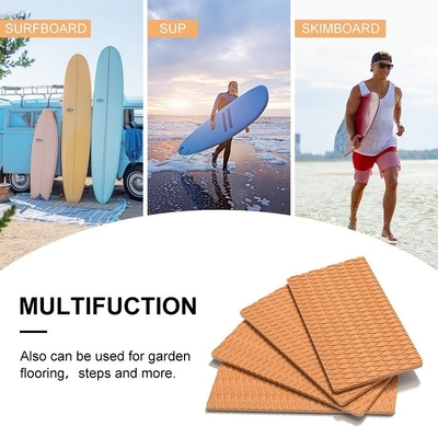 WOOWAVE 4 Packung Schiebefeste Traktionspolster EVA Schiebefeste Schaumpolster Deck Grip Mat mit 3M Kleber Braun