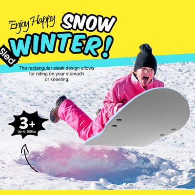 Blaue Schneeschlitten mit zwei Griffe Leichtgewicht und robust PE-Kerndesign