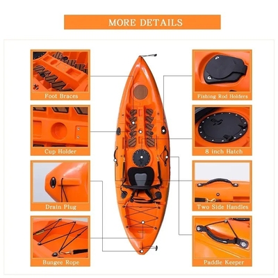 270*78*40cm HDPE Kunststoff Transparentes Kanu/Kajak für Wassersport und Fischerei