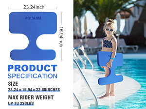 Wasser-Ski-Sport-Typ XPE Schwimmbad-Wasser-Sattel für Kinder 23.24 x 16.94 x 1.6 Zoll