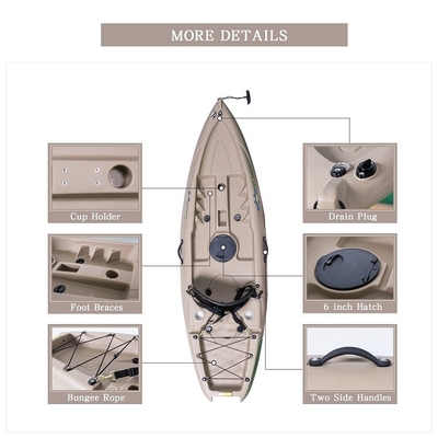 Max Paddler 1 Woowave Rotomolded Boot Fischerkajak mit Paddeln LLDPE Rumpfmaterial