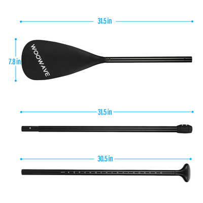 3-teiliges Woowave Aluminium aufblasbares Supp Paddle mit leichtem und verstellbarem Design