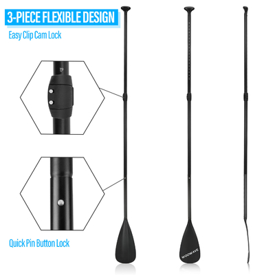 3-teiliges Woowave Aluminium aufblasbares Supp Paddle mit leichtem und verstellbarem Design