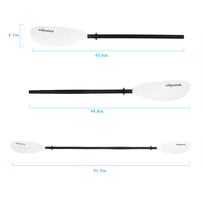 OEM Woowave Aluminium 2 Stück Paddel Glasfaser Kajak Paddel zum Fischen Kanus Paddel