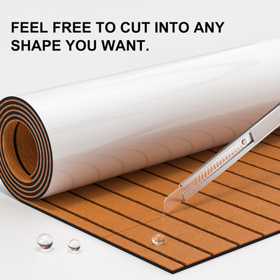2400mm * 800mm Woowave Marine Boat Decking Modernes Design angepasst mit 3M Klebstoffen