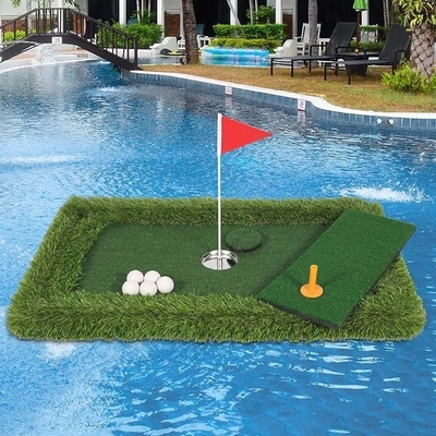 Pool-Golf-Spiele Schwimmbad-Golf Grün für Pool Grünes Zubehör 1*Edelstahl-Lochbecher
