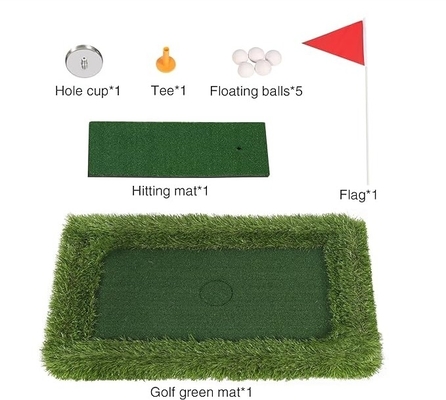 Pool-Golf-Spiele Schwimmbad-Golf Grün für Pool Grünes Zubehör 1*Edelstahl-Lochbecher