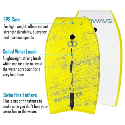 Weiches Surfbrett für Unterhaltung im Wasser Fahrer Größe 1m-4m 60cm-120cm Gelb Abenteuer