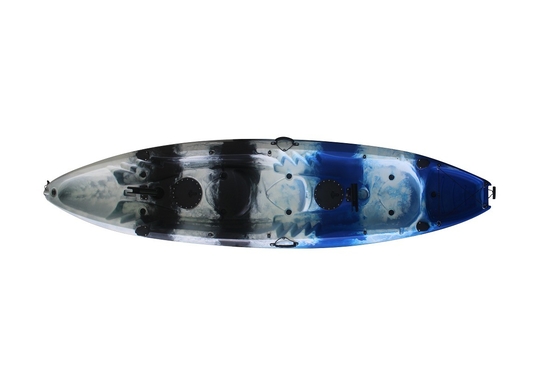 Woowave 2 Personen Fischerkajak HDPE Sitz auf der Oberseite Kajak Kanu 370*87*33cm Paketgröße