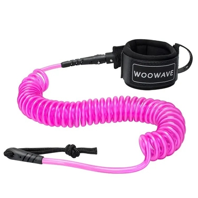 Schwarze Polyurethan-Spule 7ft Surf Leash Polster-Armband für Stehen Paddle Boarding