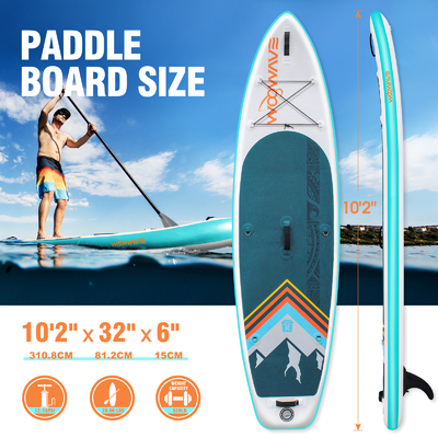 10'2' ISUP aufblasbares Paddleboard für Seen Flüsse Unisex Gelegenheit Anwendbar Menschen
