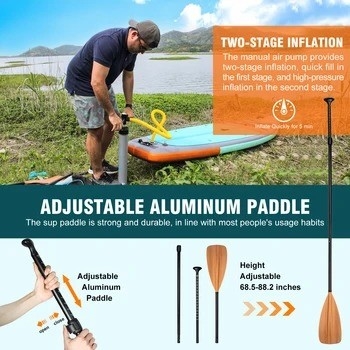 Benutzerdefinierte Farbe Surf Leash Woowave ISUP Bodyboard 10'2 'für Seen Flüsse und Design