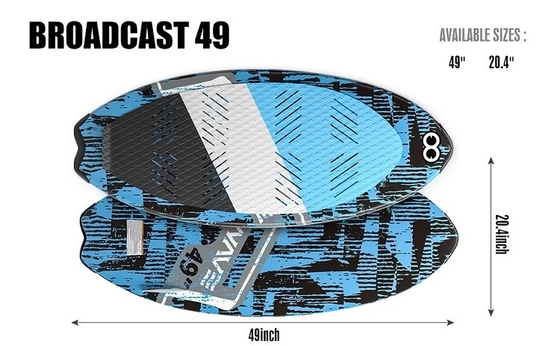 49' Wakesurfbrett Glas Stehen Paddelbrett Surfbrett Blau Anwendbar Menschen Unisex