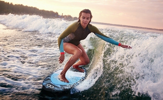 49' Wakesurfbrett Glas Stehen Paddelbrett Surfbrett Blau Anwendbar Menschen Unisex