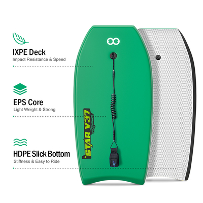 Individuelles Bodyboard für das Surfen Leichtgewicht 1,71 lbs Board und 2,24 Zoll Dicke