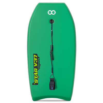 Blau/Gelb/Grüner Bodyboard für das Surfen Woowave Design EPS Schaumbild