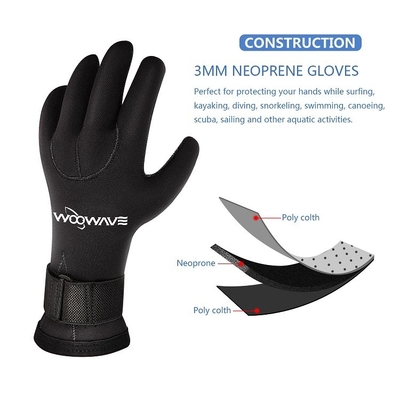Gewässerdichte 3 mm Fünf-Finger-Neopren-Sporthandschuhe Schnorcheln