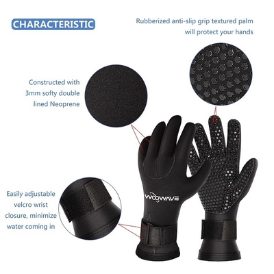 Gewässerdichte 3 mm Fünf-Finger-Neopren-Sporthandschuhe Schnorcheln