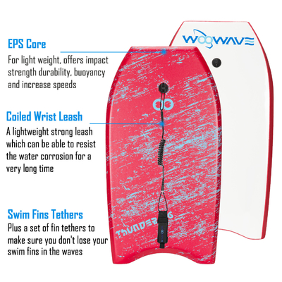 36 Zoll XPE Bodyboard Board für Erwachsene Schaumstoff Surfboard mit EPS Core RED und erschwinglich