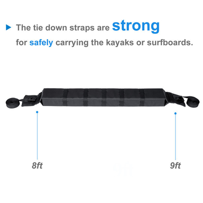 Universal-Auto-Rack für Kajak/Surfbrett Schwarze Ladekapazität 65 kg Kajak/Surfbrett Dachrack
