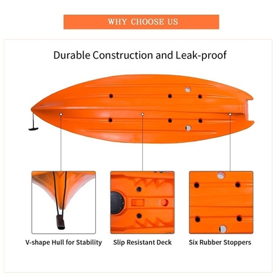 LLDPE/HDPE-Material 2,2 m Orange Kajak-Kanoe für Wassersport und Familienspaß