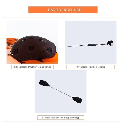 LLDPE/HDPE-Material 2,2 m Orange Kajak-Kanoe für Wassersport und Familienspaß