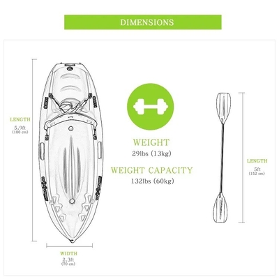 Moduläres Pedal Fishing Kayak Einfache Spaltung für 1-2 Personen passt zu den Fischerbedürfnissen