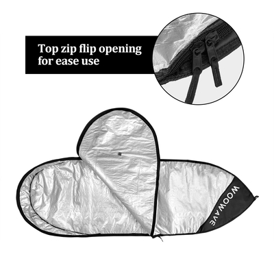 Ocean Waters Surfboard-Taschenhülle passt Sechsfuß-Boards mit Flossen und hält sie sicher