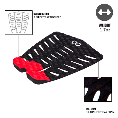 Deck Pad WOOWAVE Custom Surfboard Traktionspad SUP Front Tail Pad EVA Schaumstoff für das Surfen