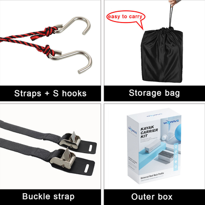 WOOWAVE Deluxe Soft Foam Block Canoe Carrier Kit für Seen Flüsse Einfach zu installieren