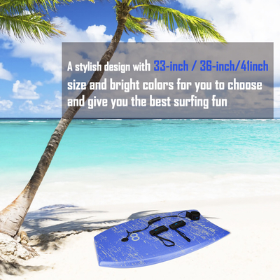 Bereiten Sie sich auf die Wellen mit 33 Zoll HDPE Shortboard XPE Bodyboard und Surf Leash