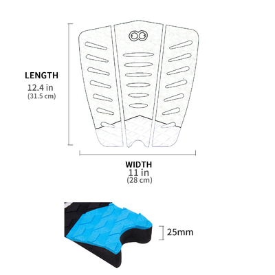 Anwendbar für Menschen Unisex Surfbretter 3PCS EVA Surf Grip Deck Pad Traktionspad Surfen