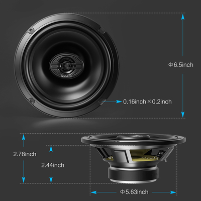 Set von 2 Coaxial Auto Lautsprechern mit 6,5 Zoll Subwoofer und 1500Hz Tweeter