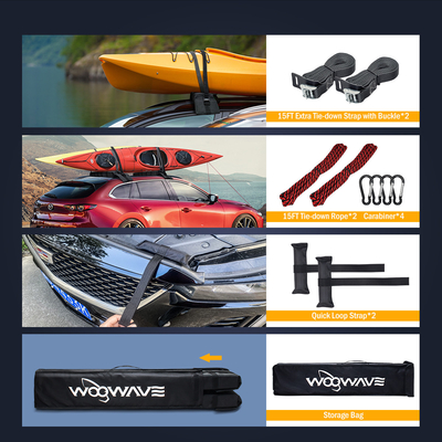 Tragbare Tasche mit Gewebtem Etikett Logo Weiches Kayak-Dachregal für alle Autos