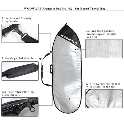Verdickter auf einer Seite Stil Surfboard Reisetasche für Longboard SUP Wakesurf Bodyboard