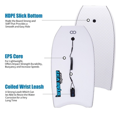 Robuste und langlebige 37 Zoll WOOWAVE Bodyboard für Surfen professionelles Design in Grau