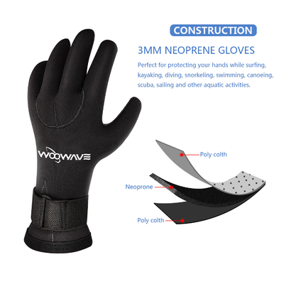 3 mm Neopren-Schlittschutz-Thermische Fünf-Finger-Surfhandschuhe für Tauchen und Spearfischen