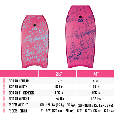 41 Zoll Kids Swim Surfboard Pink Body Board Bodyboard mit Leine EPS XPE HDPE Material