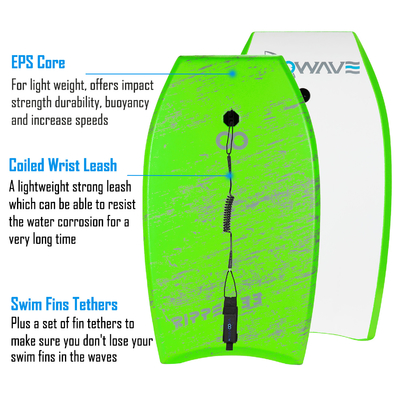 Unisex 36' Bodyboard XPE Aufblasbares Skibrett mit Leine