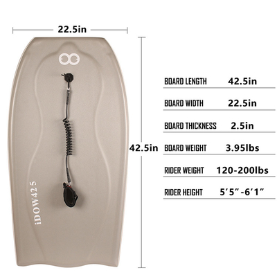 WOOWAVE Outlet Surf Bodyboards für Strand 42,5 Zoll Länge 120-200lbs Fahrer Gewicht