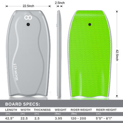 22.5-Zoll-Surf-Bodyboard mit Carbon-Stab-Innenunterstützung und Leichtbau
